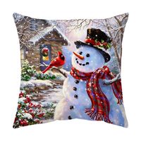 Cute Snowman Short Plush Pillow Cases sku image 9