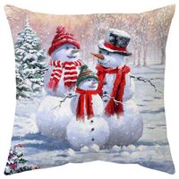 Cute Snowman Short Plush Pillow Cases sku image 11