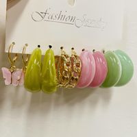 Fashion Butterfly Arylic Polishing Inlay Acrylic Women's Earrings 1 Set main image 1