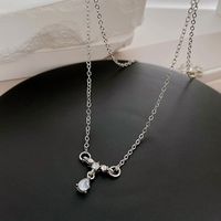 Fashion Water Droplets Alloy Inlay Zircon Women's Pendant Necklace 1 Piece main image 3