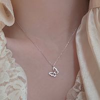 Fashion Butterfly Alloy Inlay Zircon Women's Pendant Necklace sku image 1
