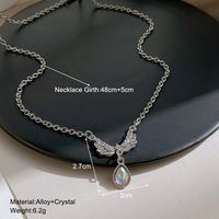 Fashion Angel Wings Water Droplets Alloy Inlay Rhinestones Women's Pendant Necklace 1 Piece main image 3