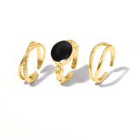 Fashion Round Alloy Enamel Plating Women's Open Ring 3 Pieces main image 3