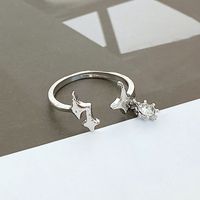 Fashion Star Alloy Inlay Rhinestones Unisex Open Ring 1 Piece main image 3