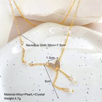 Fashion Butterfly Alloy Pearl Inlay Rhinestones Women's Pendant Necklace 1 Piece main image 4