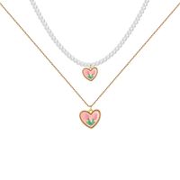 Fashion Heart Shape Flower Alloy Wholesale Layered Necklaces main image 3