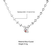 Fashion Heart Shape Alloy Inlay Rhinestones Women's Pendant Necklace 1 Piece main image 3