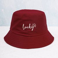Unisex Simple Style Letter Embroidery Wide Eaves Bucket Hat main image 5