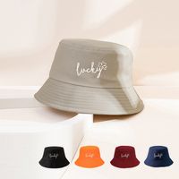 Unisex Simple Style Letter Embroidery Wide Eaves Bucket Hat main image 6