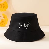 Unisex Simple Style Letter Embroidery Wide Eaves Bucket Hat sku image 5
