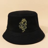 Unisex Simple Style Dragon Sewing Wide Eaves Bucket Hat sku image 1