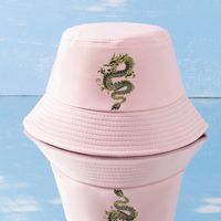 Unisex Simple Style Dragon Sewing Wide Eaves Bucket Hat main image 4