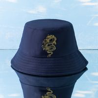 Unisex Simple Style Dragon Sewing Wide Eaves Bucket Hat sku image 5