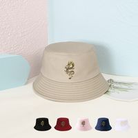 Unisex Simple Style Dragon Sewing Wide Eaves Bucket Hat main image 1
