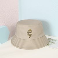 Unisex Simple Style Dragon Sewing Wide Eaves Bucket Hat sku image 3