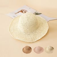 Women's Simple Style Solid Color Straw Hat main image 1