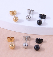 1 Pair Fashion Ball Plating Stainless Steel Ear Studs main image 1