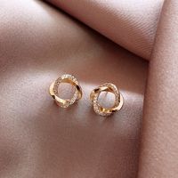 Fashion Twist Alloy Inlay Rhinestones Women's Ear Studs 1 Pair main image 6