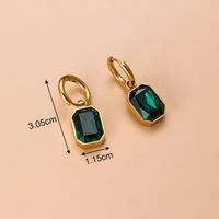 Vintage Style Sector Heart Shape Stainless Steel Gold Plated Zircon Dangling Earrings 1 Pair main image 2