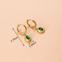 Vintage Style Sector Heart Shape Stainless Steel Gold Plated Zircon Dangling Earrings 1 Pair main image 5