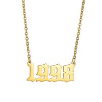 Fashion Number Stainless Steel Plating Hollow Out Necklace 1 Piece sku image 1