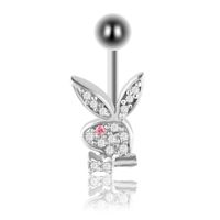 Estilo De Dibujos Animados Moda Conejo Metal Esmalte Diamantes De Imitación Piercing En El Ombligo sku image 3