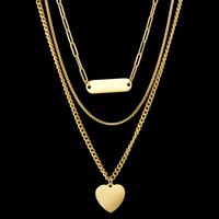 Simple Style Heart Shape Stainless Steel Plating Layered Necklaces 1 Piece main image 1