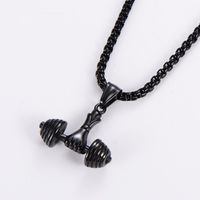 Hip-hop Dumbbell Stainless Steel Plating Pendant Necklace 1 Piece main image 1