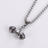 Hip-hop Dumbbell Stainless Steel Plating Pendant Necklace 1 Piece main image 7