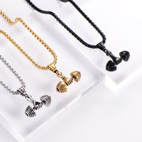Hip-hop Dumbbell Stainless Steel Plating Pendant Necklace 1 Piece main image 5