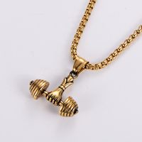 Hip-hop Dumbbell Stainless Steel Plating Pendant Necklace 1 Piece main image 6
