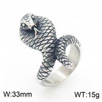 Fashion Snake Stainless Steel Rings 1 Piece sku image 1