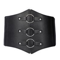 Fashion Solid Color Pu Leather Alloy Women's Corset Belts sku image 3