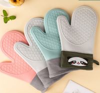 Simple Style Color Block Silica Gel Heat Resistant Gloves main image 1