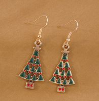 Fashion Christmas Tree Alloy Stoving Varnish Women's Drop Earrings 1 Pair main image 1