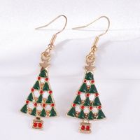 Fashion Christmas Tree Alloy Stoving Varnish Women's Drop Earrings 1 Pair sku image 1