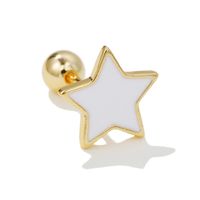 Classic Love Star Moon Earrings Screw Piercing Screw Ball Ear Studs sku image 84
