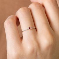 Simple Style Round Stainless Steel Plating Artificial Diamond Rings main image 5