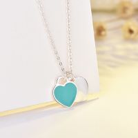 Elegante Herzform Kupfer Emaille Anhänger Halskette main image 5
