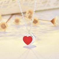 Elegante Herzform Kupfer Emaille Anhänger Halskette main image 4