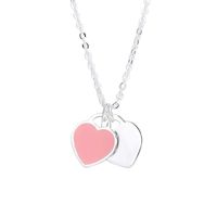 Elegant Heart Shape Copper Enamel Pendant Necklace main image 3