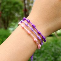 Simple Style Solid Color Silk Thread Braid Unisex Bracelets main image 3