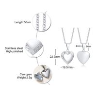 Simple Style Heart Shape Stainless Steel Plating Zircon Pendant Necklace 1 Piece sku image 5