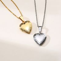 Simple Style Heart Shape Stainless Steel Plating Zircon Pendant Necklace 1 Piece main image 3