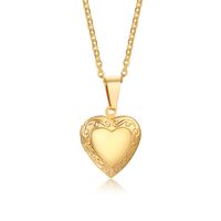 Simple Style Heart Shape Stainless Steel Plating Zircon Pendant Necklace 1 Piece main image 4