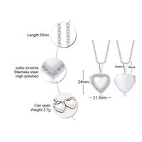 Simple Style Heart Shape Stainless Steel Plating Zircon Pendant Necklace 1 Piece sku image 7