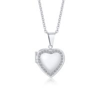 Simple Style Heart Shape Stainless Steel Plating Zircon Pendant Necklace 1 Piece sku image 2
