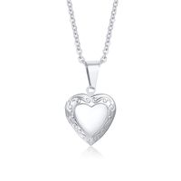 Simple Style Heart Shape Stainless Steel Plating Zircon Pendant Necklace 1 Piece sku image 1