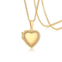 Simple Style Heart Shape Stainless Steel Plating Zircon Pendant Necklace 1 Piece sku image 6