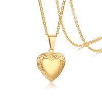 Simple Style Heart Shape Stainless Steel Plating Zircon Pendant Necklace 1 Piece sku image 3